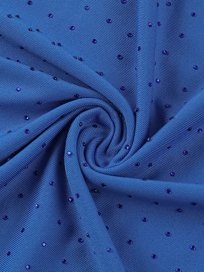 Long Sleeve Mesh Rhinestone Dress