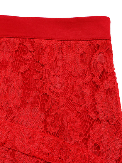 Elegant Lace Top Pencil Skirt Set