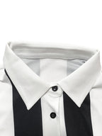 Striped Polo Crop Top Shorts Set