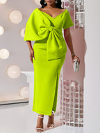 Bow Tie Slit Maxi Dress