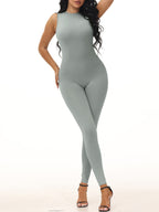 Sleeveless Zipper Jumpsuits