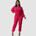 Conjunto de sudaderas y pantalones con purpurina