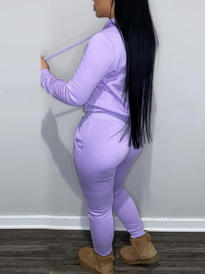 Conjunto de sudadera con capucha y pantalones deportivos con forro polar 