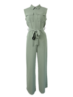 Lapel Sleeveless Jumpsuits