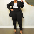 Two Piece Long Sleeve Jacket Bodycon Pants