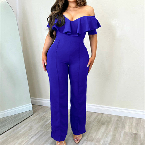 Casual Jumpsuits Ruffle Backless Pants Romper