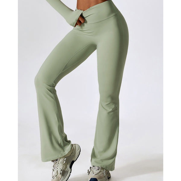 High Waist Solid Color Bell Pants