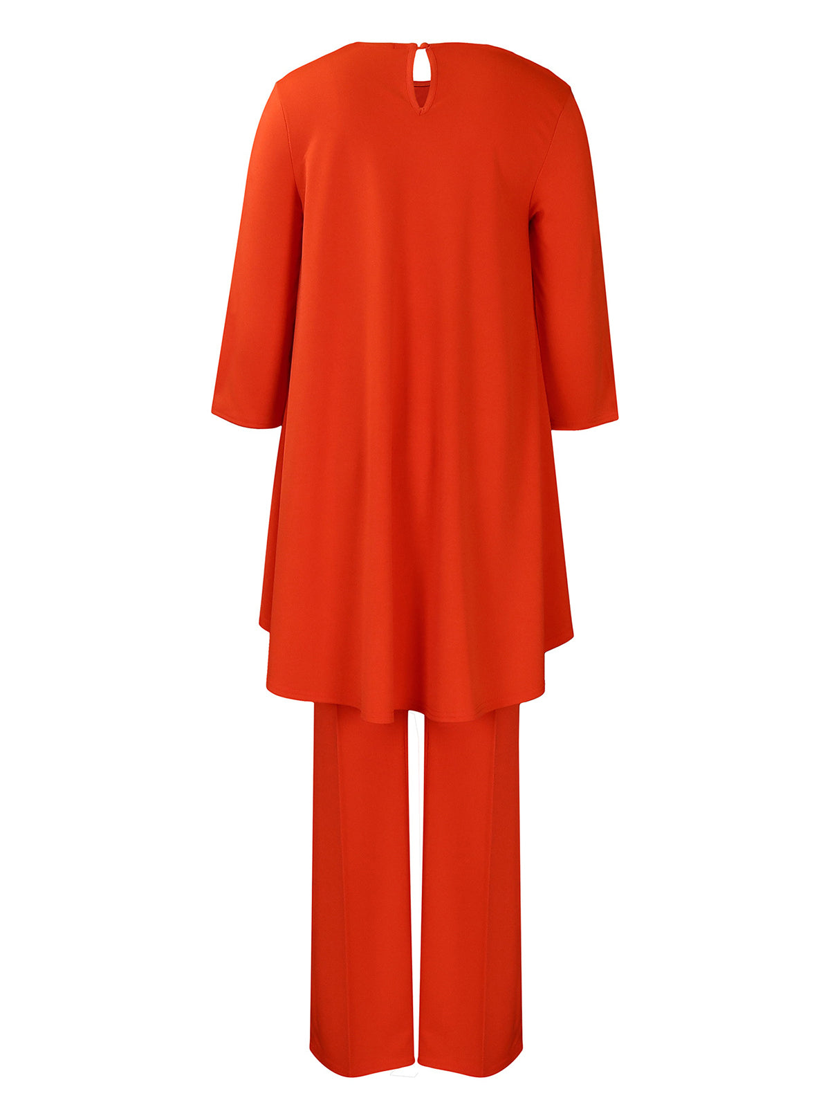 Asymmetric Hem Top Wide Leg Pants Set