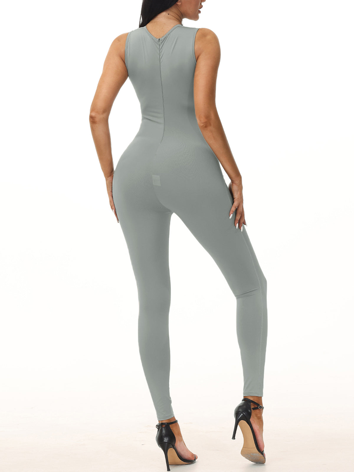 Sleeveless Zipper Jumpsuits
