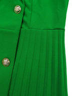 Belted Blazer Pleated Midi Dress