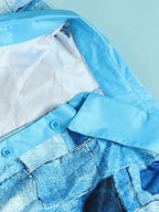 Mesh Patchwork Shirt Dress