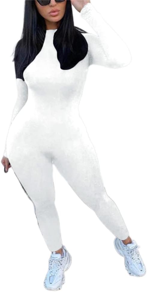 Mono ajustado de color liso con cremallera de manga larga