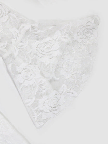 Off Shoulder Lace Asymmetric Ruffle Dress