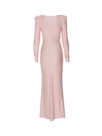 Elegant Waist Twist Ruched Evening Maxi Dress