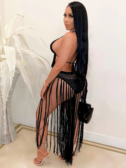 Trajes de baño ahuecados con borlas de dos piezas