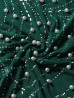 Feather Rhinestone Strapless Mini Dress