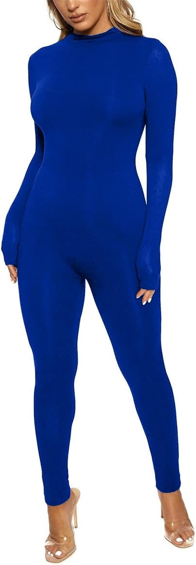 Mono ajustado de color liso con cremallera de manga larga