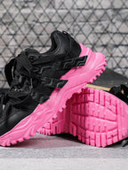 Thick Sole Breathable Mesh Lace-Up Sneakers