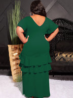 Vestidos largos con capas de volantes y manga corta