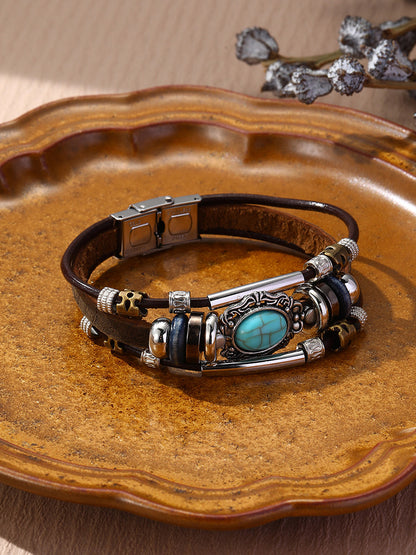 Bohemian Turquoise Earring Bracelet Necklace Sets