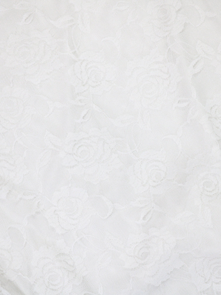 Off Shoulder Lace Asymmetric Ruffle Dress