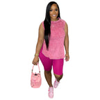 Two-Piece Sleeveless Tunic & shorts Set