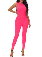 Sleeveless Zipper Jumpsuits