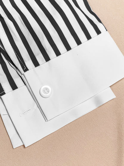 Striped Shirt Shorts Set