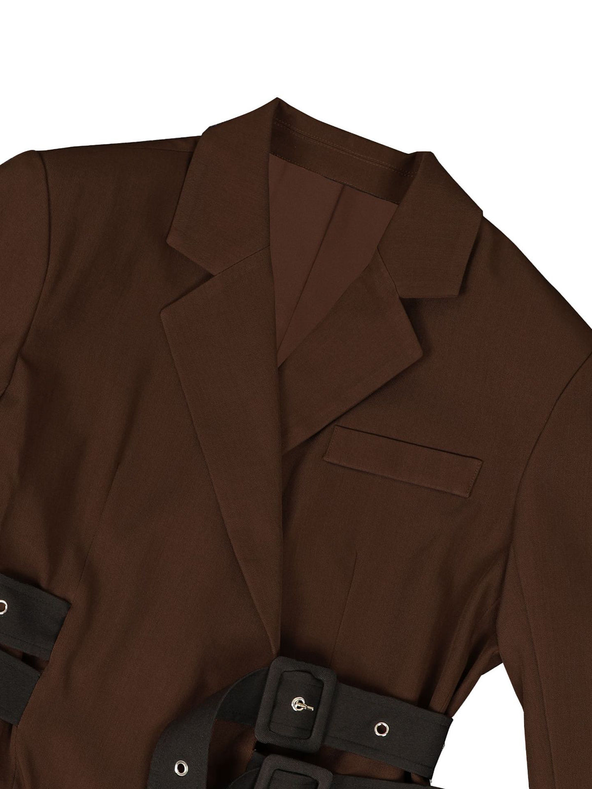 Belted Button Blazer Jacket