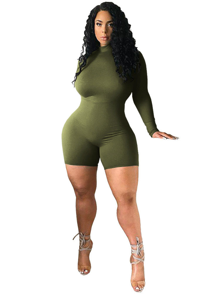 Mono ajustado con cuello simulado y manga larga