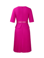 Belted Blazer Pleated Midi Dress