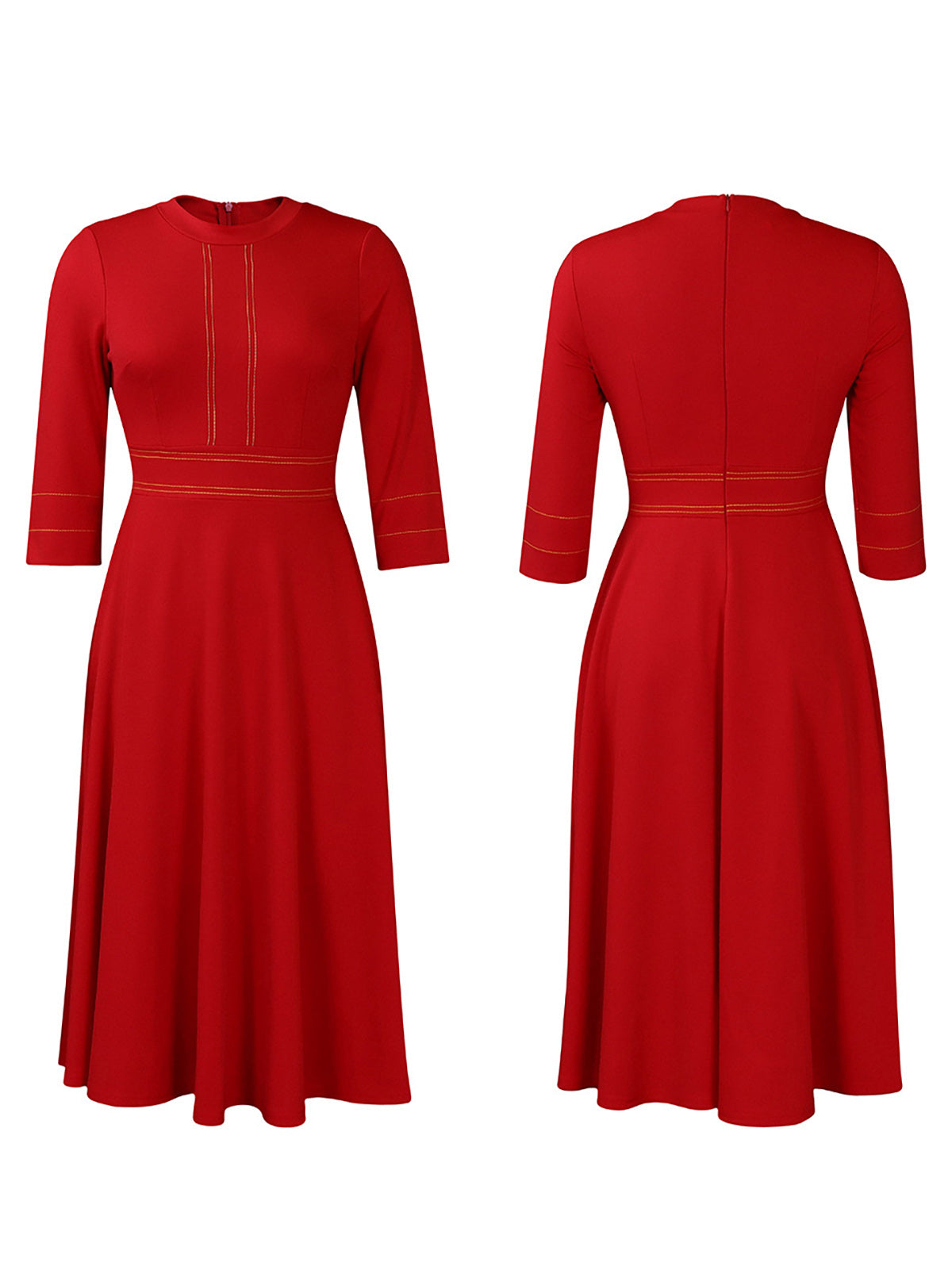 Plus Size Half Sleeve Stand Collar Dress