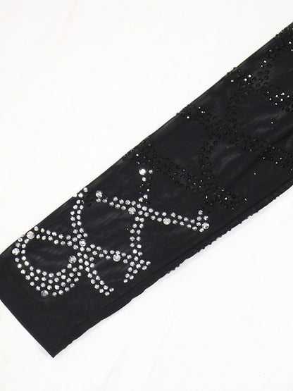 Rhinestone Mesh Maxi Split Dress