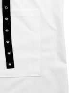Studded Trim Oversized Shirt Midi Dress
