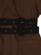 Belted Button Blazer Jacket