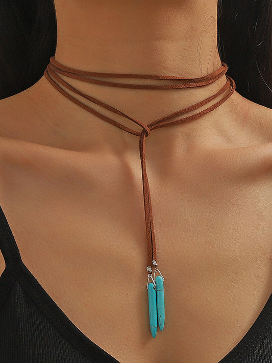 Bohemian Turquoise Earring Bracelet Necklace Sets