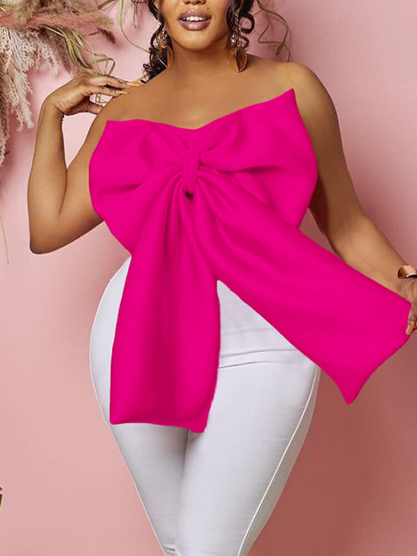 Off Shoulder Bow Knot Tube Tops
