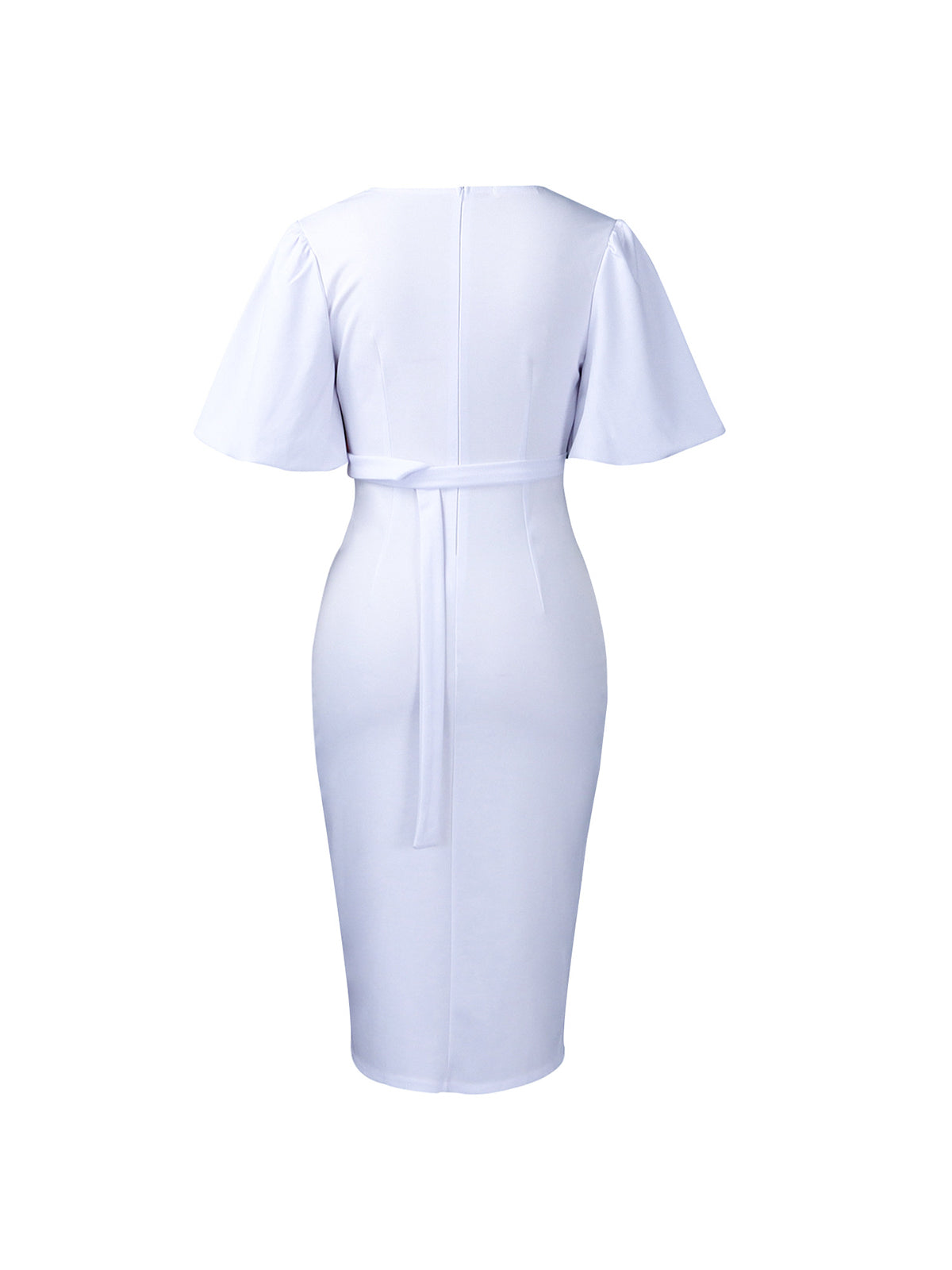 Elegant Lantern Sleeve Midi Dress