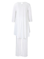 Asymmetric Hem Top Wide Leg Pants Set