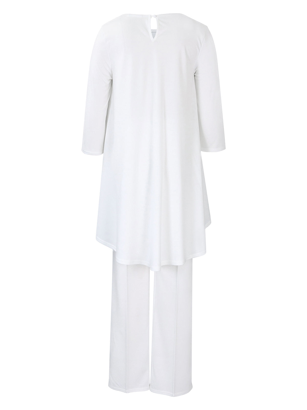 Asymmetric Hem Top Wide Leg Pants Set