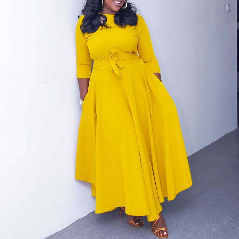 Vestido con cordones de color liso
