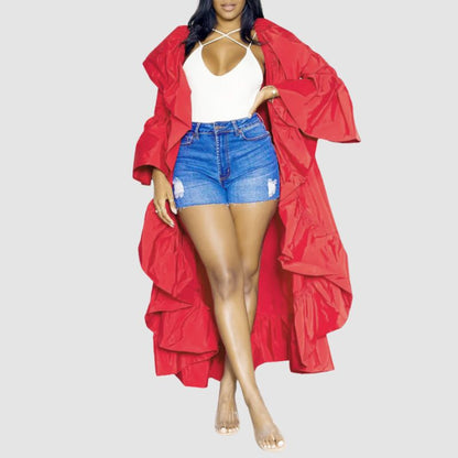 Gabardina con volantes de color liso