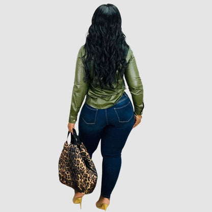 Camisas de PU de color liso