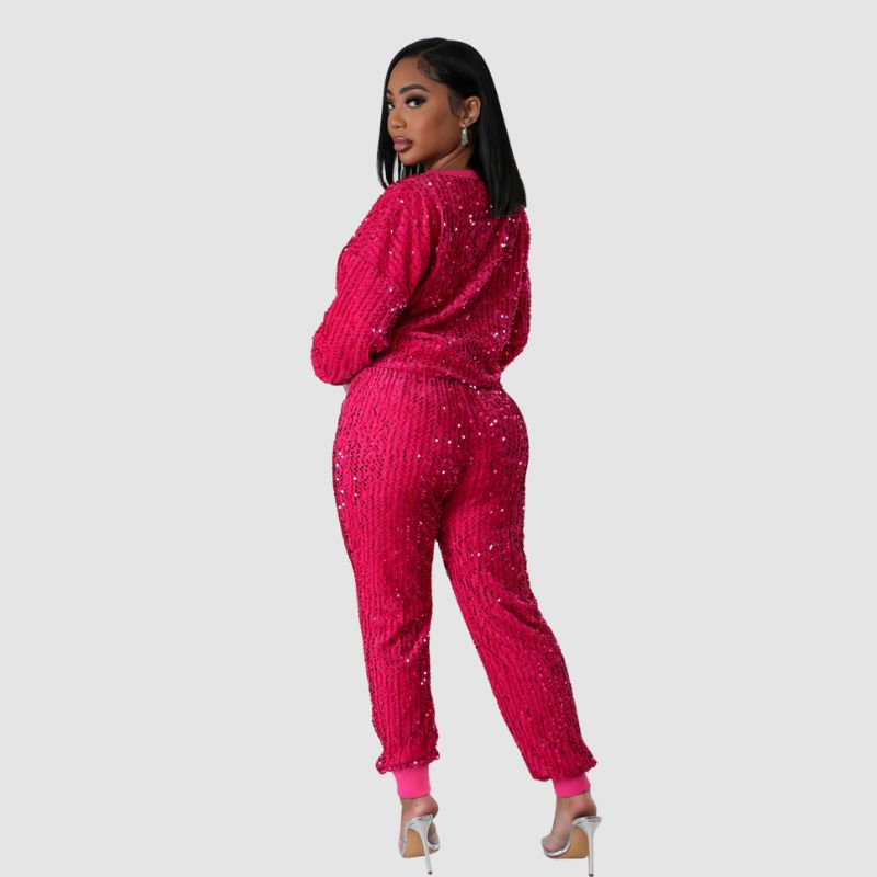 Glitter Sweatshirts Pants Set