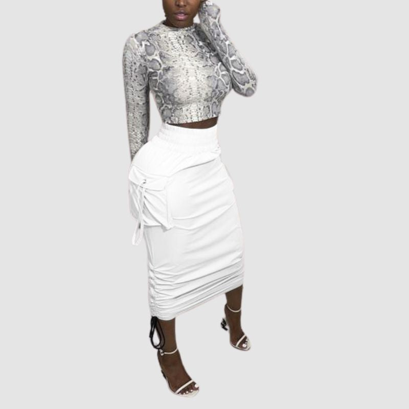 Faldas cargo con parche de bolsillo y cordón ajustable