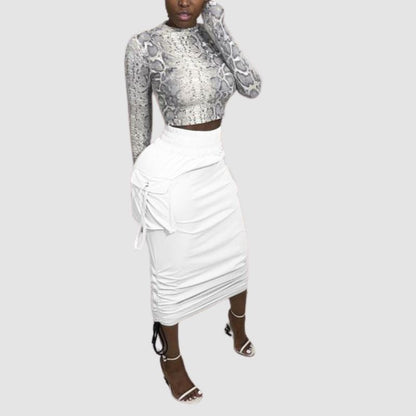 Faldas cargo con parche de bolsillo y cordón ajustable