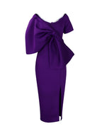 Bow Tie Slit Maxi Dress