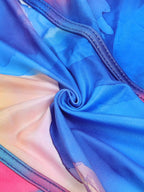 Colorblock Mesh Patchwork Strapless Dress