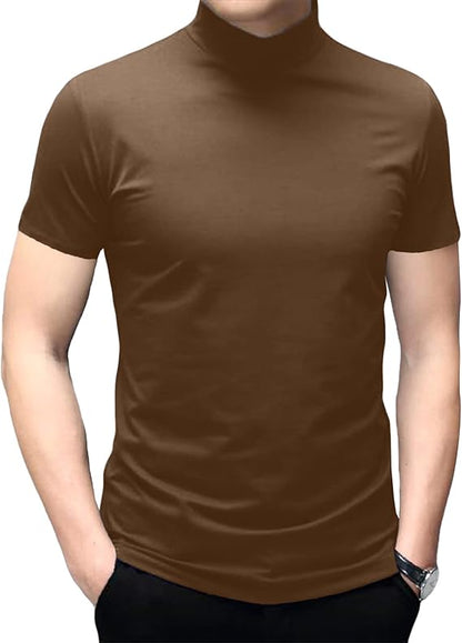 Mens Short Sleeve Turtleneck Tops