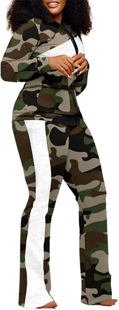 Tops con cremallera de dos piezas y pantalones largos